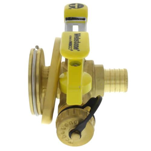 Main product image of 1" PEX Crimp Isolator Ball Valve w/ Multi-Function Drain & Rotating Flange, Lead Free