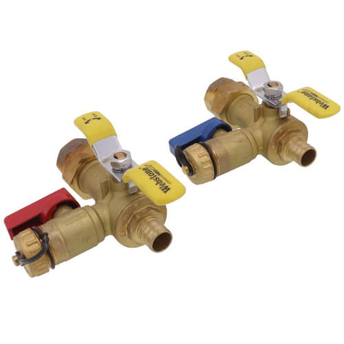 3/4" PEX Crimp Isolator E-X-P E2 Tankless Water Heater Service Valve Kit w/ No PRV Port (Lead Free)