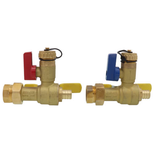 3/4" PEX Crimp Isolator E-X-P E2 Tankless Water Heater Service Valve Kit w/ No PRV Port (Lead Free)