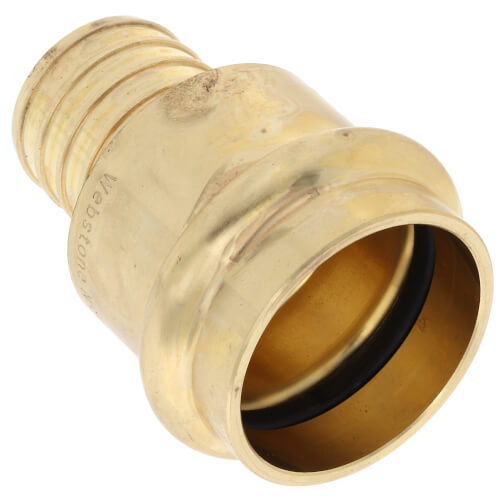 1" PEX Crimp x Copper Press Brass Adapter (Lead Free)