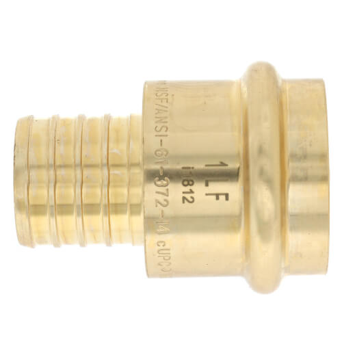 1" PEX Crimp x Copper Press Brass Adapter (Lead Free)