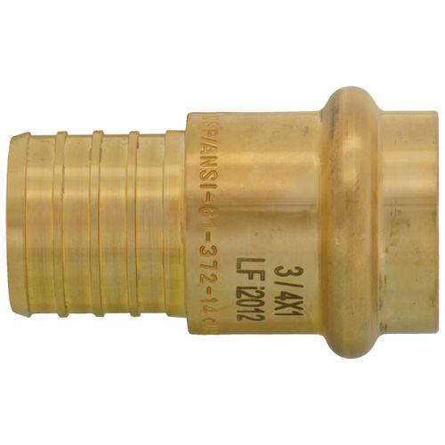 Main product image of 1" PEX Crimp x 3/4" Press Brass Adapter (Lead Free)