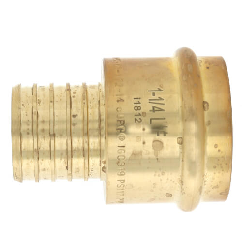 Main product image of 1-1/4" PEX Crimp x Copper Press Brass Adapter (Lead Free)