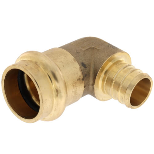 Main product image of 3/4" PEX Crimp x Copper Press Brass 90° Elbow (Lead Free)