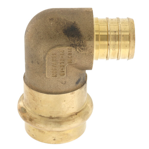Main product image of 3/4" PEX Crimp x Copper Press Brass 90° Elbow (Lead Free)
