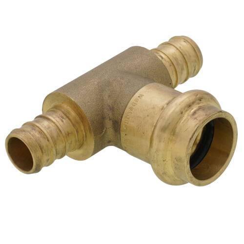 Main product image of 1/2" PEX Crimp × PEX Crimp × Press Brass Transition Tee (LF)