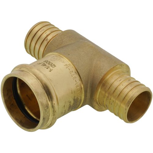 Main product image of 1-1/4" PEX Crimp × PEX Crimp × Press Brass Transition Tee (LF)