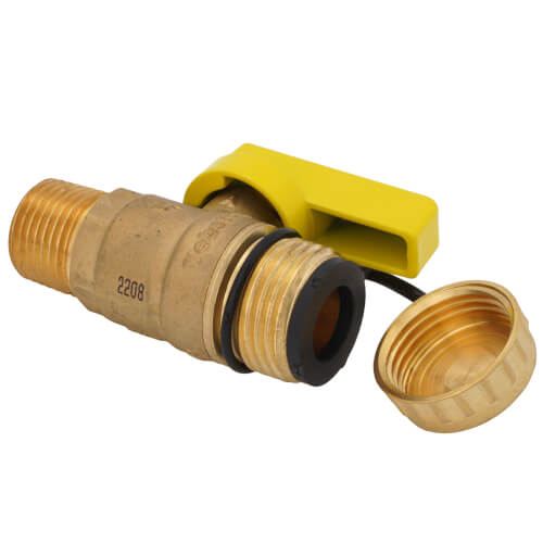 1/2" MIP x 3/4" Hose Pro-Pal Add-A-Drain Full Port DZR Brass Ball Valve w/ Cap