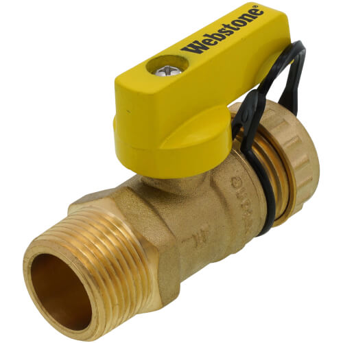 3/4" MIP x 3/4" Hose Pro-Pal Add-A-Drain Full Port DZR Brass Ball Valve w/ Cap