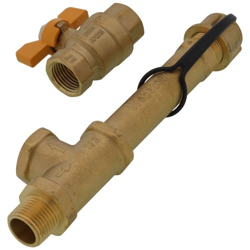 Main product image of 1/2" Gas Sediment Trap Full Port Gas Ball Valve w/ 3" Tee Fitting & Cap