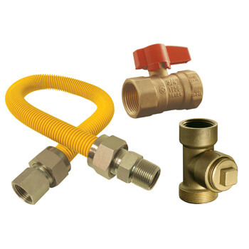 Main product image of E2 TWH Install Kit w/ 3/4" CGA Gas Ball Valve, 24" x 3/4" Gas Flex Line & LF PRV Location Adapter