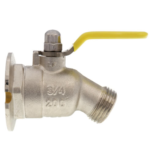 Main product image of 3/4" FIP Flange x Hose Nickel Plated Brass Sillcock w/ 1/4 Turn Handle (Lead Free)