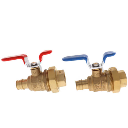 Main product image of 3/4" Expansion PEX E-X-P Union Ball Tankless Water Heater Service Valve Kit (Lead Free)