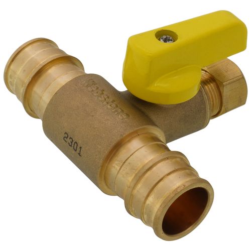 Main product image of 3/8" OD Compression x 3/4" F1960 PEX Pro-Pal T-Valve Full Port Forged DZR Brass Ball Valve w/ Integrated Tee Fitting, Adjustable Packing Gland & Reversible Handle (LF)