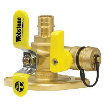 Main product image of 3/4" Expansion PEX Full Port Forged Brass Uni-Flange Isolator Flange w/ MF Drain & Rotating Flange (Lead Free)