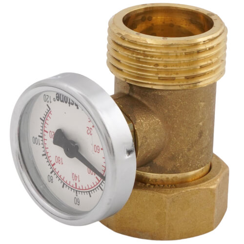Main product image of 1" G1 Union Dual Scale Temperature Gauge (LF)
