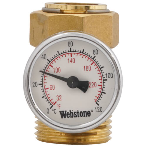 Main product image of 1" G1 Union Dual Scale Temperature Gauge (LF)