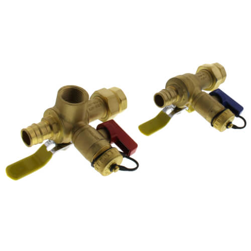 Main product image of 3/4" Expansion PEX Isolator E-X-P E2 Tankless Water Heater Service Valve Kit w/ 150 PSI Pressure Relief Valve (Lead Free Ball Valves and PRV) 