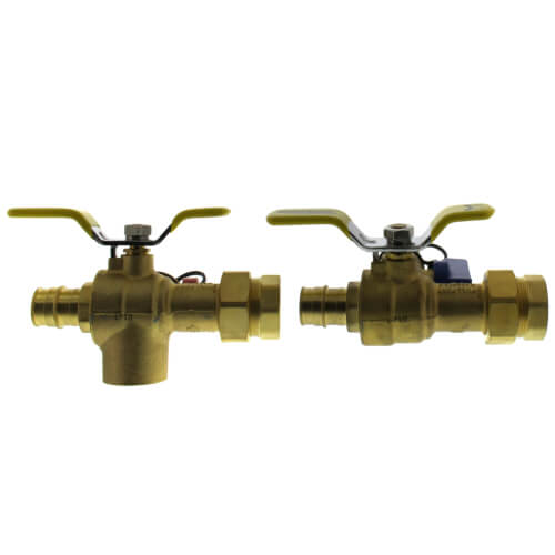 Main product image of 3/4" Expansion PEX Isolator E-X-P E2 Tankless Water Heater Service Valve Kit w/ 150 PSI Pressure Relief Valve (Lead Free Ball Valves and PRV) 