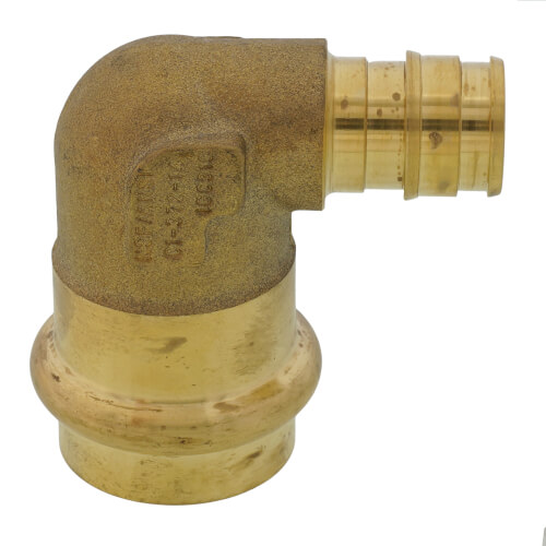 Main product image of 3/4" x 1/2" Copper Press x Expansion PEX Brass Transition Elbow (Lead Free)