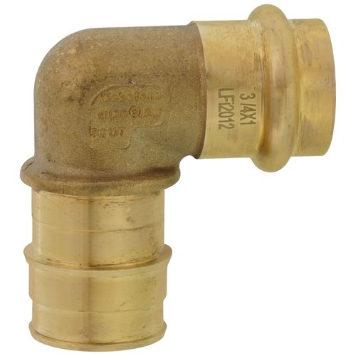 Main product image of 3/4" x 1" Copper Press x Expansion PEX Brass Transition Elbow (Lead Free)