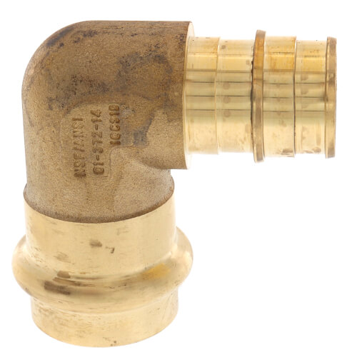 Main product image of 3/4" Copper Press x Expansion PEX Brass 90-Degree Elbow (Lead Free)