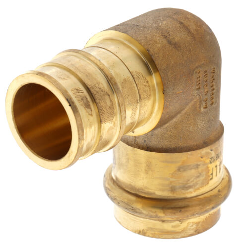 Main product image of 1" Copper Press x Expansion PEX Brass 90-Degree Elbow (Lead Free)