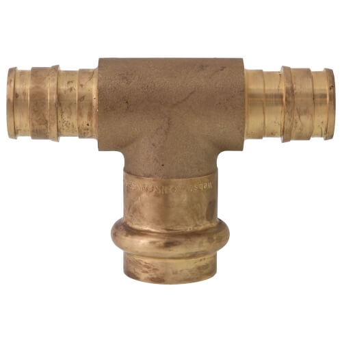 Main product image of 1/2" Expansion PEX × Expansion PEX × Press Brass Transition Tee (LF)