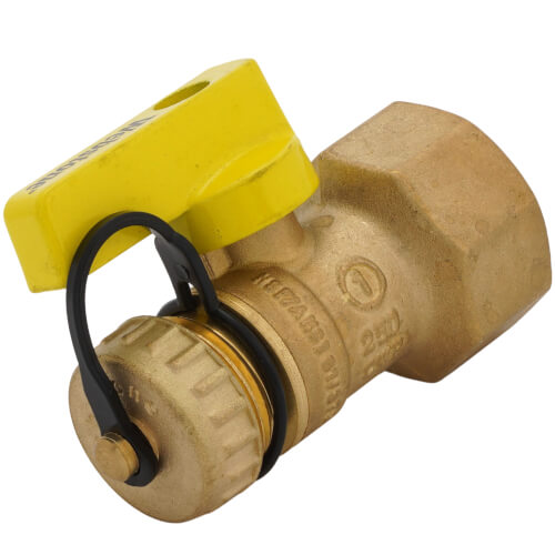 Webstone Pro-Pal Ball Drain Valve - 1 Inch Full Port Brass Ball Valve With Hi-Flow Hose Drain