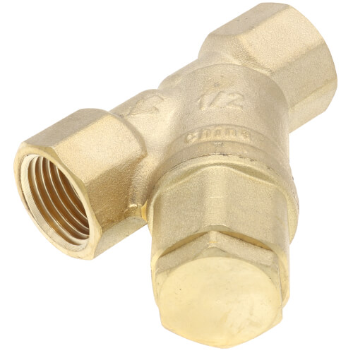 Main product image of 1/2" FIP Forged DZR Brass Y-Strainer (20 MESH) w/ 1/2" Plugged NPT Port
