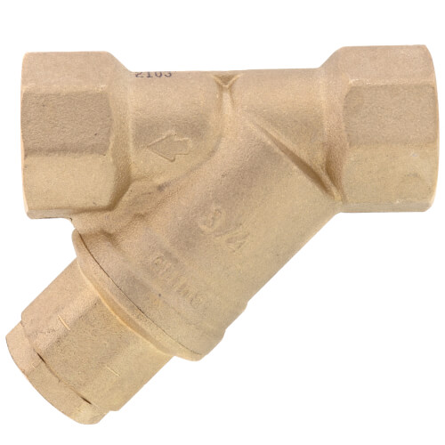 3/4" FIP  Forged DZR Brass Y-Strainer (20 MESH) w/ 1/2" Plugged NPT Port