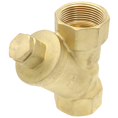 Main product image of 1-1/4" FIP Forged DZR Brass Y-Strainer (20 MESH) w/ 1/2" Plugged NPT Port
