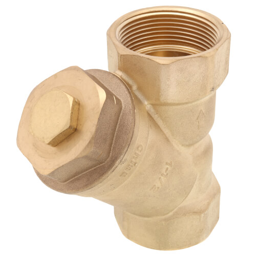Main product image of 1-1/2" FIP Forged DZR Brass Y-Strainer (20 MESH) w/ 1/2" Plugged NPT Port