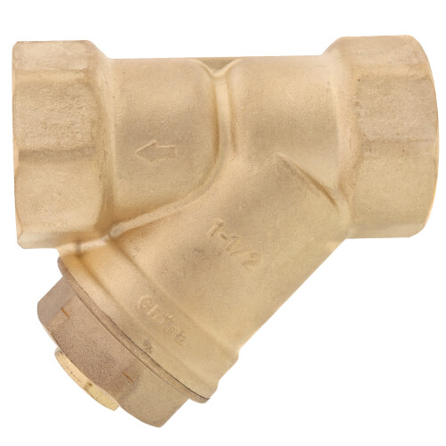 Main product image of 1-1/2" FIP Forged DZR Brass Y-Strainer (20 MESH) w/ 1/2" Plugged NPT Port