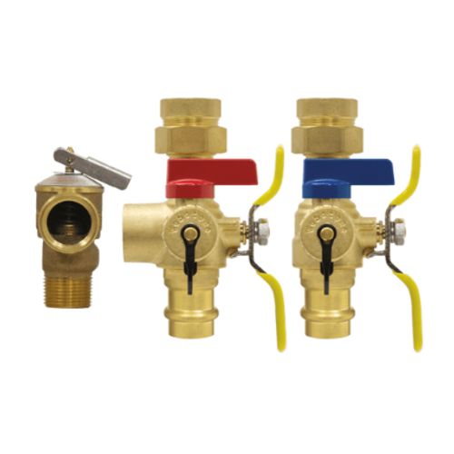 1" IPS Isolator E-X-P E2 Tankless Water Heater Service Valve Kit w/ 150 PSI PRV