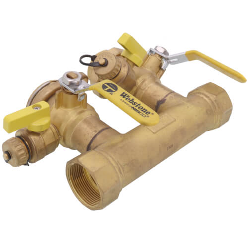 Main product image of 1-1/2" FIP x 1-1/4" Hydro-Core Left Flange Manifold w/ (1) 1-1/4" IPS Union