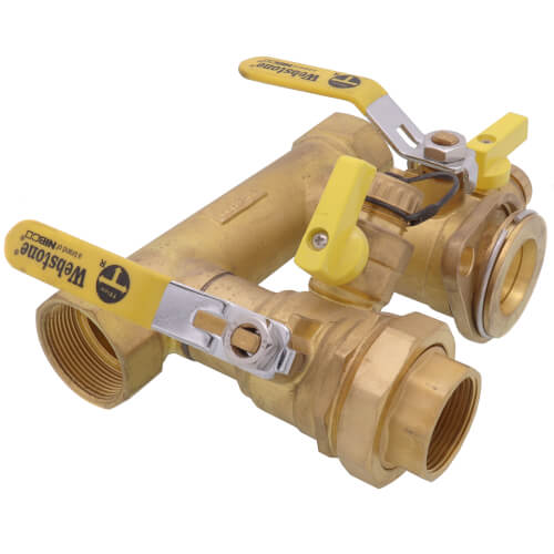 Main product image of 1-1/2" FIP x 1-1/4" Hydro-Core Left Flange Manifold w/ (1) 1-1/4" IPS Union