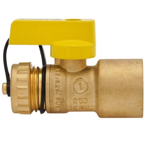 Main product image of 1" Sweat x 3/4" Hose Pro-Pal Add-A-Drain Full Port DZR Brass Ball Valve w/ Cap