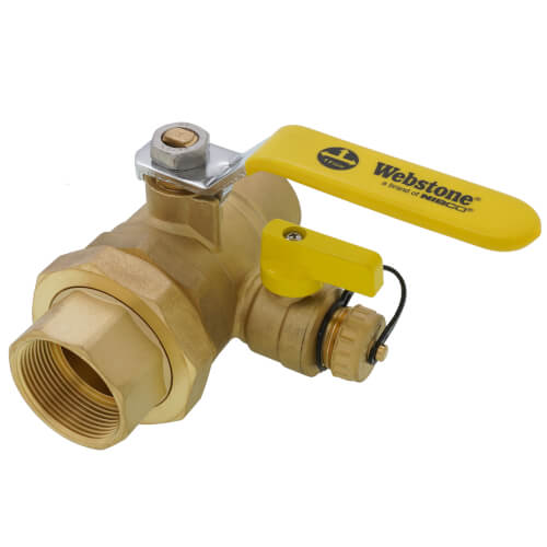 Main product image of 1-1/2" Threaded x 1-1/2" Sweat Pro-Pal Union Full Port Ball Valve w/ Hose Drain