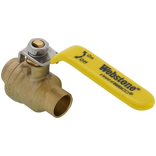 Main product image of 1/2" Sweat Full Port Brass Ball Valve w/ Stainless Steel Lever (Lead Free)