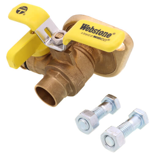 3/4" Sweat High Velocity Full Port Forged Brass Uni-Flange Isolator Flange w/ Multi-Function Drain and Rotating Flange