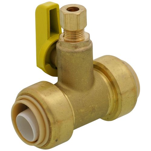 Main product image of 1/4" OD Compression x 3/4" Push Run Pro-Pal T-Valve Full Port Forged DZR Brass Ball Valve w/ Integrated Tee Fitting, Adjustable Packing Gland & Reversible Handle (LF)
