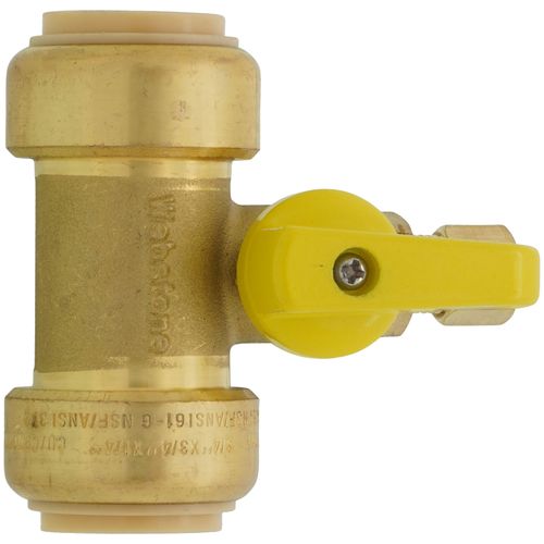 Main product image of 1/4" OD Compression x 3/4" Push Run Pro-Pal T-Valve Full Port Forged DZR Brass Ball Valve w/ Integrated Tee Fitting, Adjustable Packing Gland & Reversible Handle (LF)
