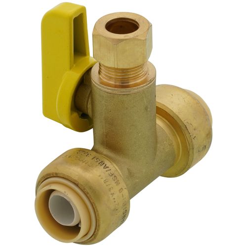 Main product image of 3/8" OD Compression x 1/2" Push Run Pro-Pal T-Valve Full Port Forged DZR Brass Ball Valve w/ Integrated Tee Fitting, Adjustable Packing Gland & Reversible Handle (LF)