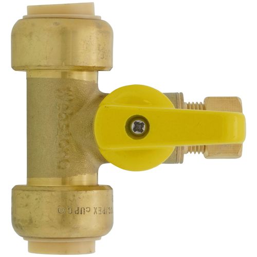 Main product image of 3/8" OD Compression x 1/2" Push Run Pro-Pal T-Valve Full Port Forged DZR Brass Ball Valve w/ Integrated Tee Fitting, Adjustable Packing Gland & Reversible Handle (LF)