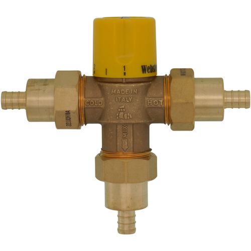 Main product image of 1/2" PEX Crimp Brass Thermostatic Mixing Valve w/ Check Valve (Lead Free)