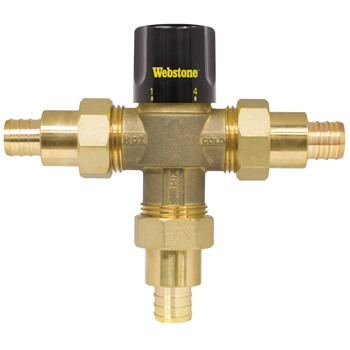 Main product image of 1/2" PEX Crimp Brass Thermostatic Mixing Valve w/ Check Valve, For High Temp (Lead Free)