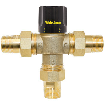 Main product image of 1" Male NPT Thermostatic Mixing Valve w/ Check Valve, For High Temp (Lead Free)