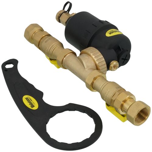 Main product image of 1" Female Threaded Brass Magnetic Boiler Filter with Isolation Valves