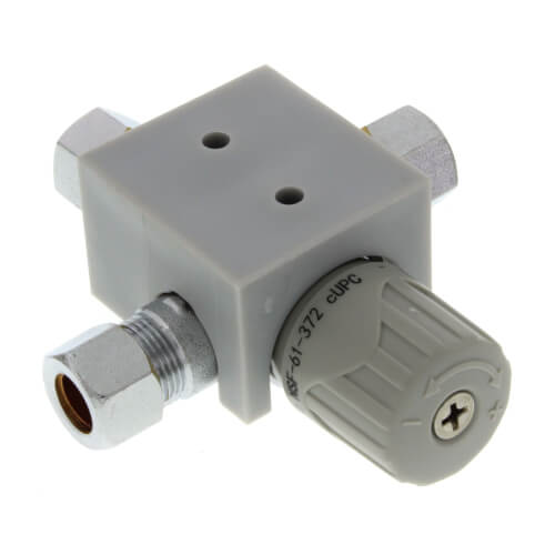 Main product image of 3/8" Compression Chrome Plated Brass Thermostatic Mixing Valve w/ Check (Lead Free)